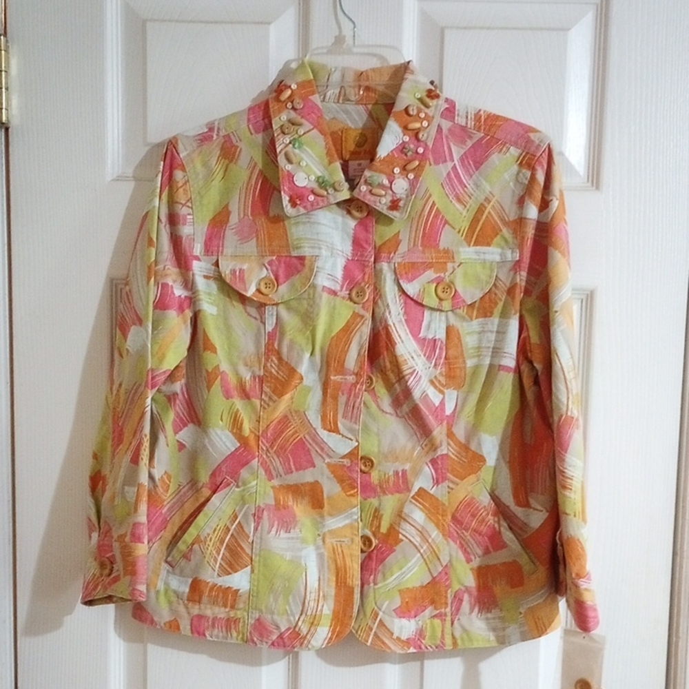 Ruby Rd. Multicolor Abstract Blazer